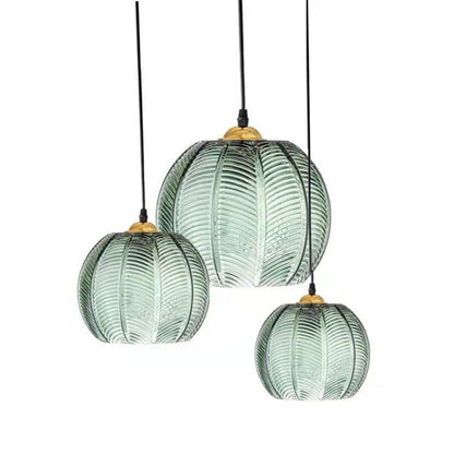 Suspension Moderne en Verre Vert - Liora