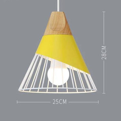 Suspension Nordic en Métal Coloré et Bois