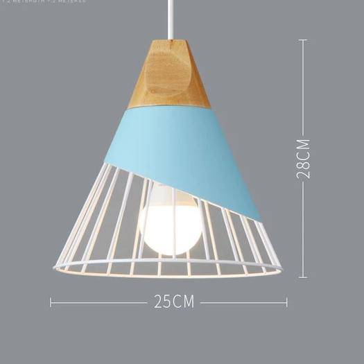 Suspension Nordic en Métal Coloré et Bois