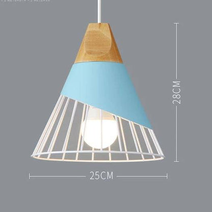 Suspension Nordic en Métal Coloré et Bois