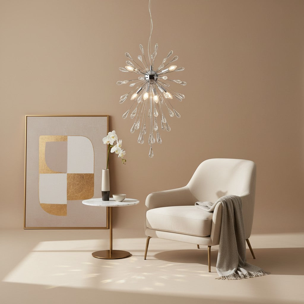 Suspension Pluie Design en Verre Transparent