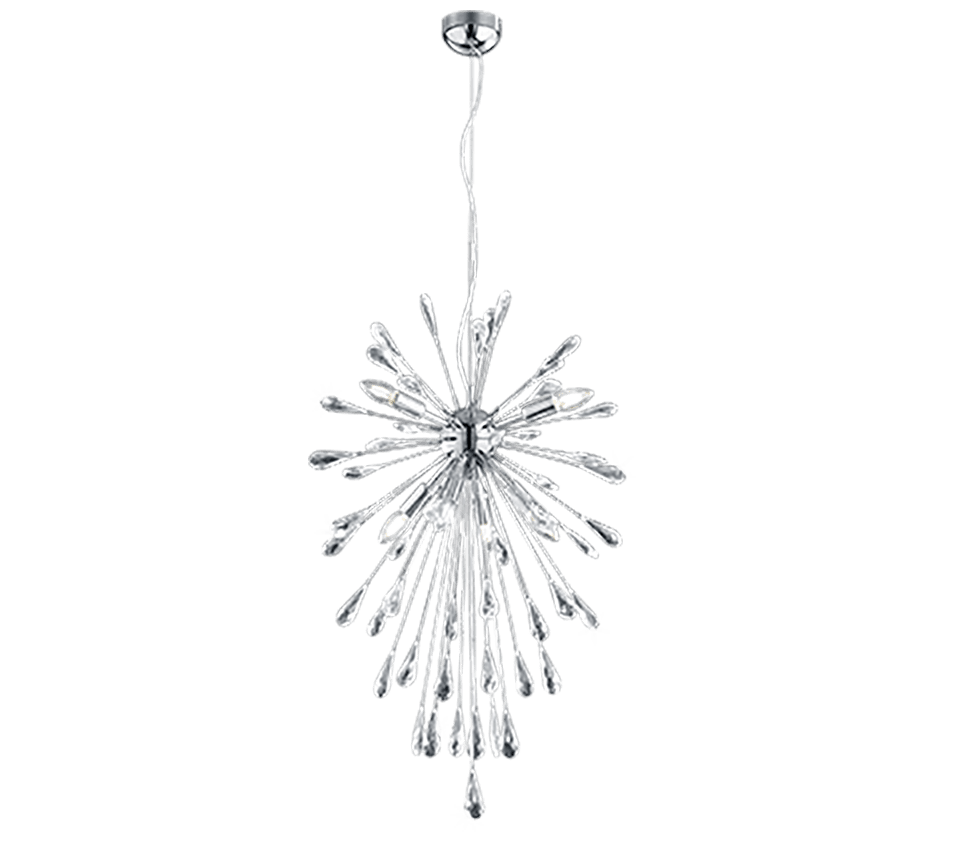 Suspension Pluie Design en Verre Transparent