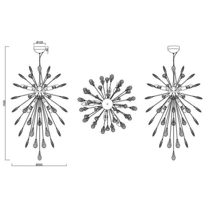 Suspension Pluie Design en Verre Transparent