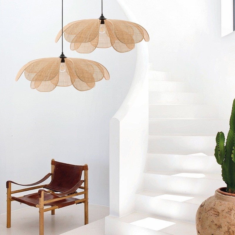Suspension Rustique en Rotin - Floralis