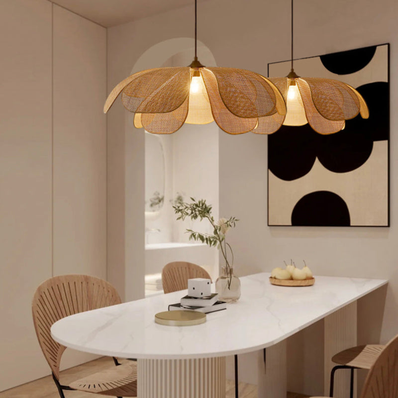 Suspension Rustique en Rotin - Floralis