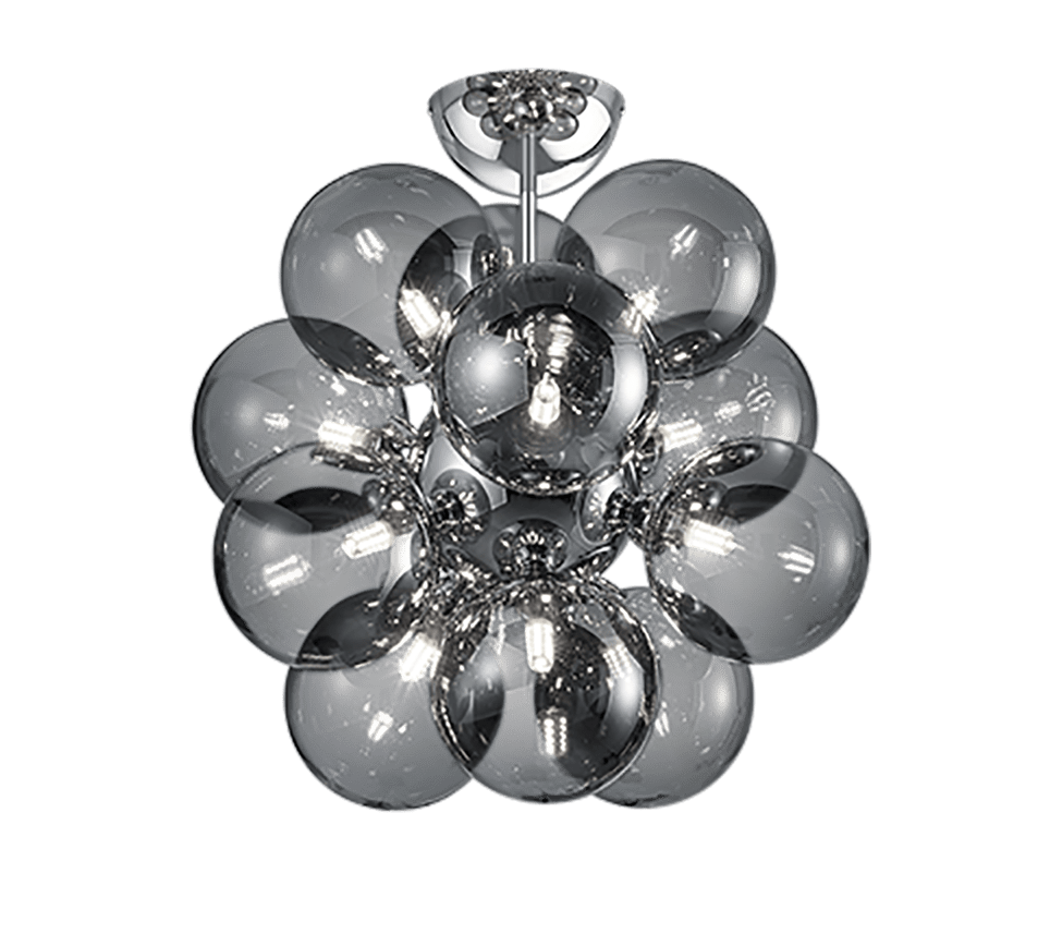 Suspension Verre Et Chrome