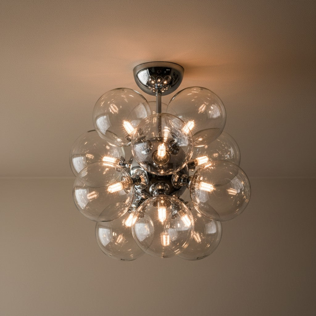 Suspension Verre Et Chrome