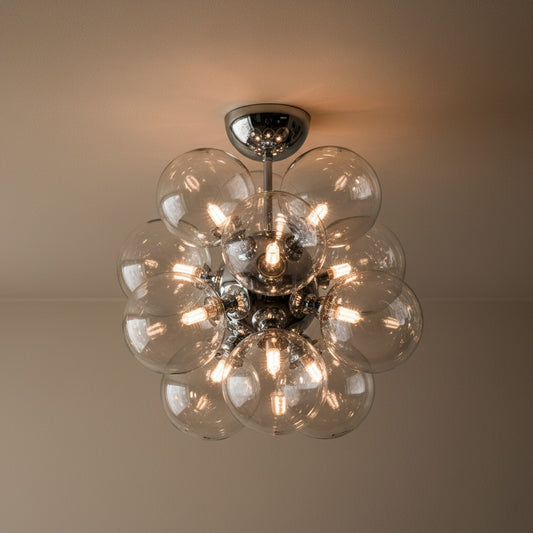 Suspension Verre Et Chrome