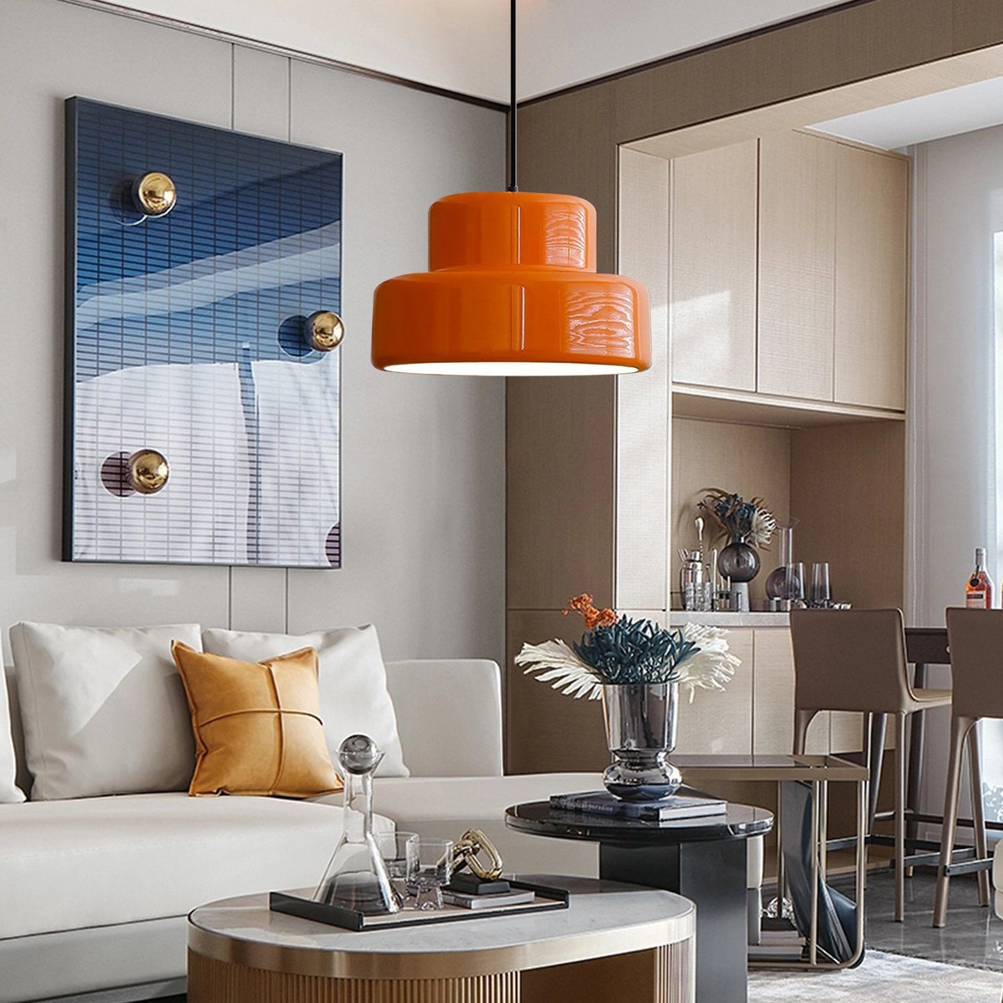 Suspension Vintage Bauhaus Orange - Luminara