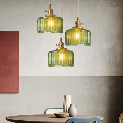 Suspension Vintage en Verre - Cylindra