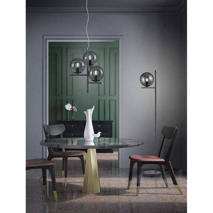 Suspension lampe globes en verre noir fumé