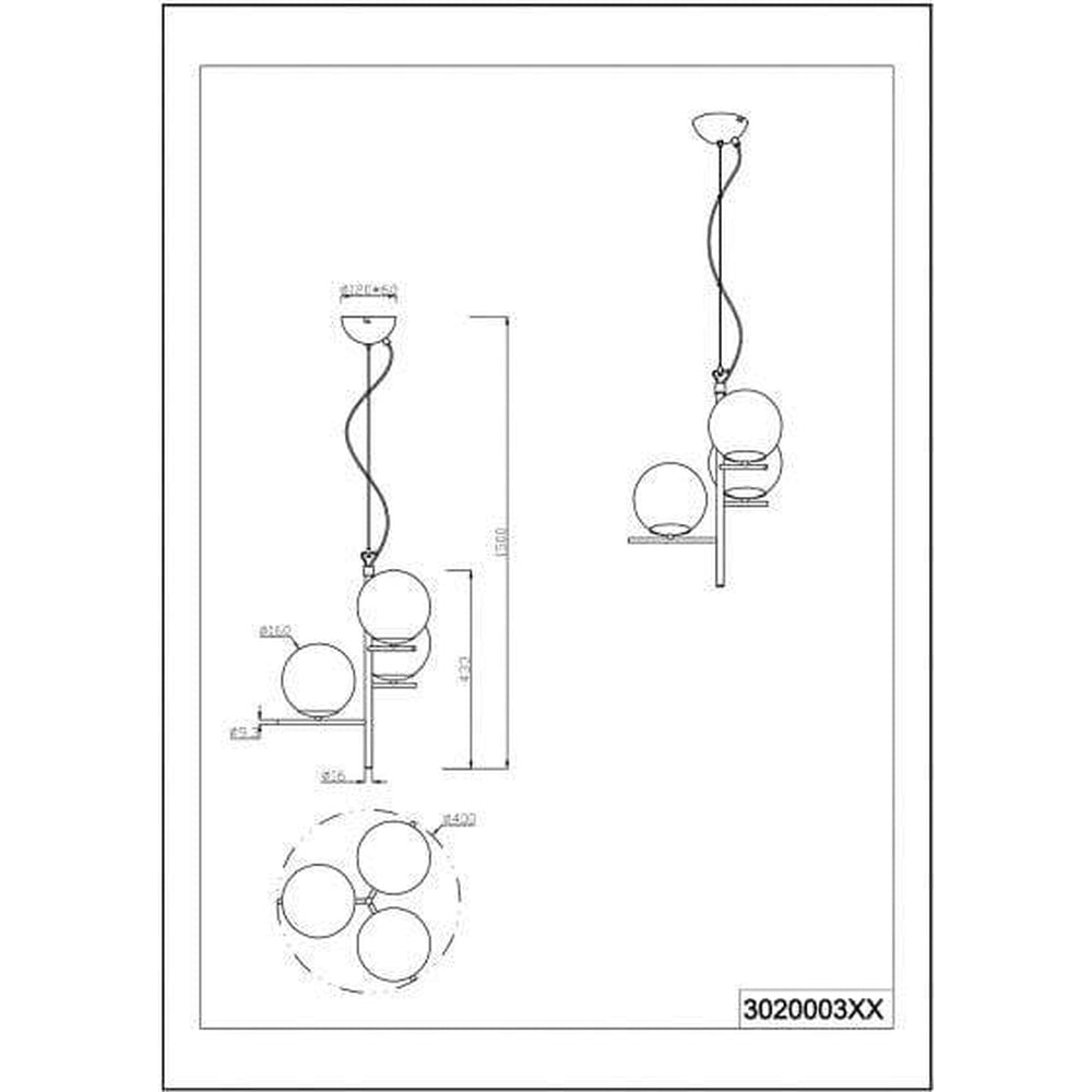 Suspension lampe globes en verre noir fumé