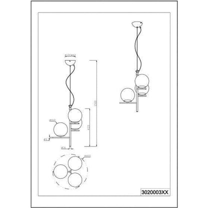 Suspension lampe globes en verre noir fumé