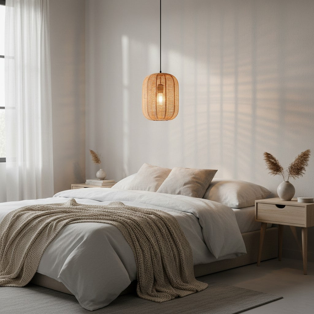 Suspension pour chambre en rotin