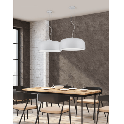 Suspension ronde pour cuisine en métal blanc