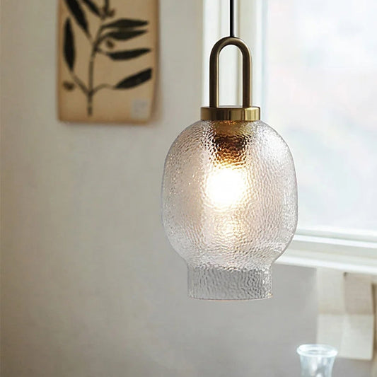 Suspension Moderne Verre Givré - Elara 0