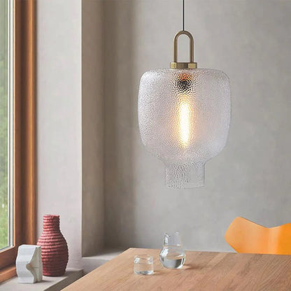 Suspension Moderne Verre Givré - Elara 10