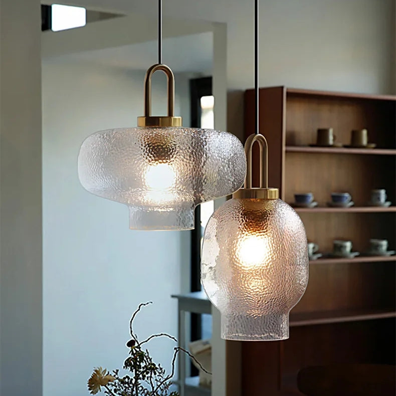 Suspension Moderne Verre Givré - Elara 3