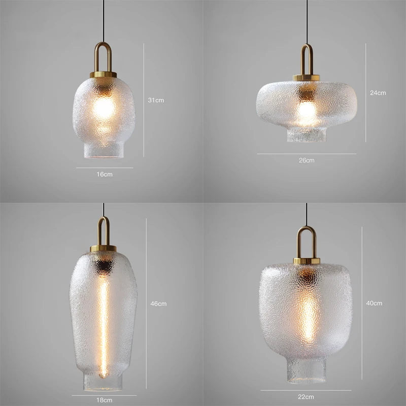 Suspension Moderne Verre Givré - Elara 5