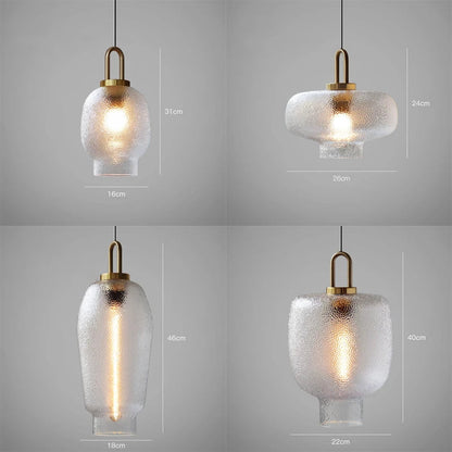 Suspension Moderne Verre Givré - Elara 5