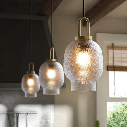 Suspension Moderne Verre Givré - Elara 6