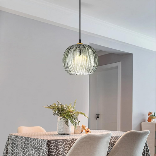 Suspension Moderne en Verre Vert - Liora 0