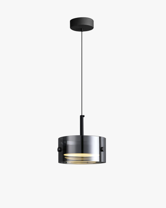 Suspension Tambour en Verre Noir