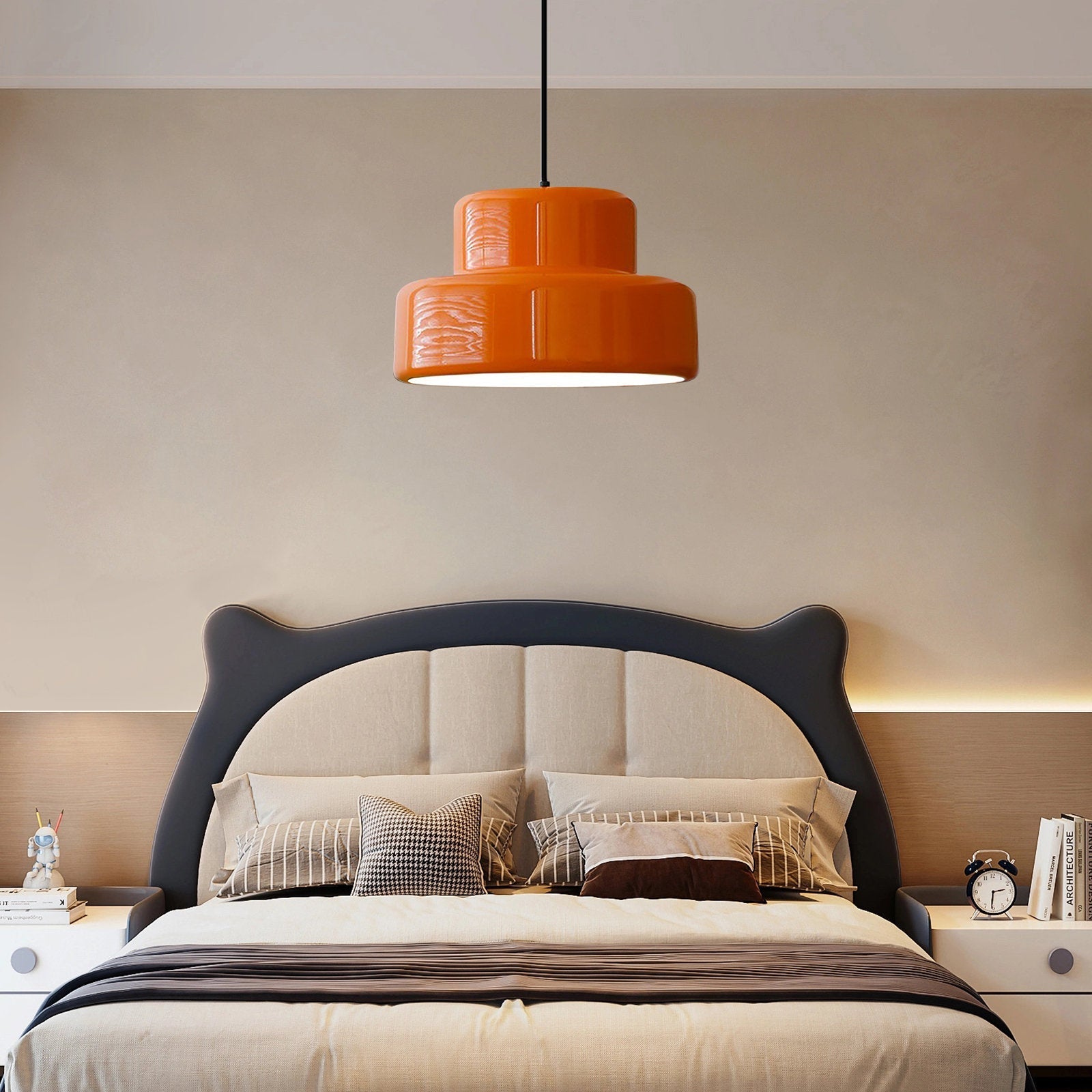Suspension Vintage Bauhaus Orange - Luminara 1