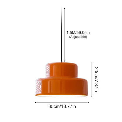 Suspension Vintage Bauhaus Orange - Luminara 4