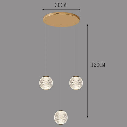 Suspensions design pour escalier de globes en verre