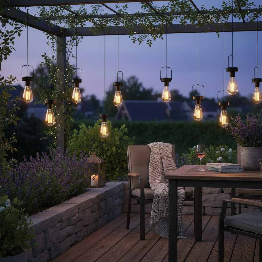 Suspensions lanternes solaires pour extérieur