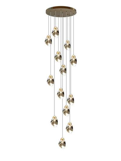 Suspensions multiples pour escalier en goutte de verre