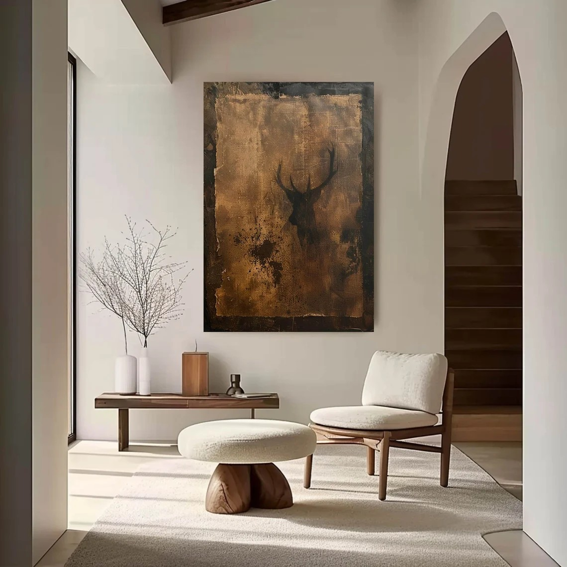 Tableau Décoratif Animalier - Silhouette Élégante de Cerf