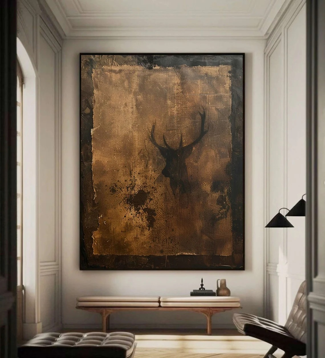 Tableau Décoratif Animalier - Silhouette Élégante de Cerf