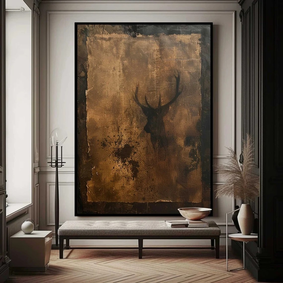 Tableau Décoratif Animalier - Silhouette Élégante de Cerf 0