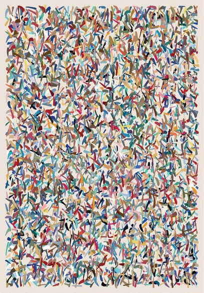 Toile Murale Abstraite Colorée - Artisanal Lunea 1