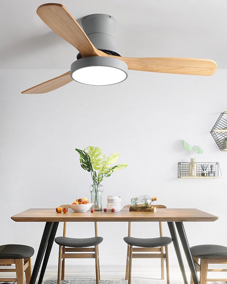 Ventilateur Borealys à 3 pales en bois