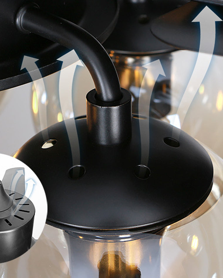 Ventilateur Plafonnier Éclat Verre Noir