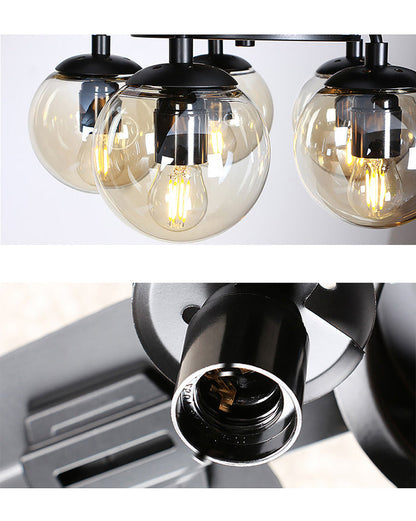 Ventilateur Plafonnier Éclat Verre Noir