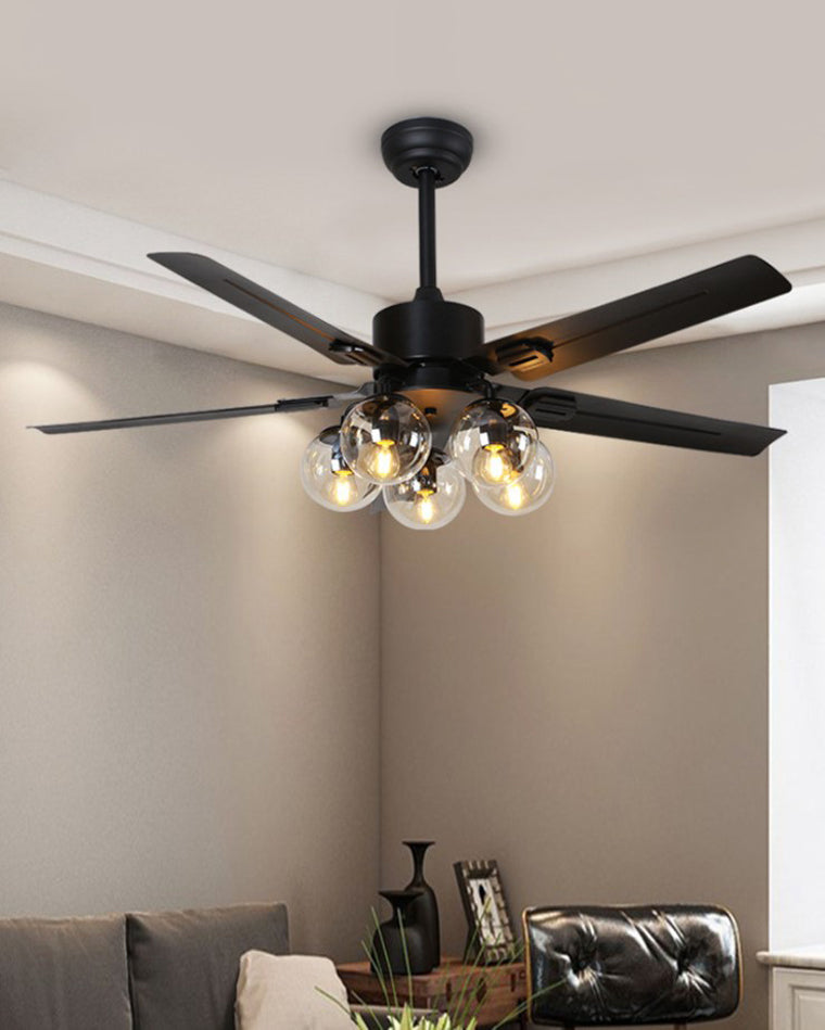 Ventilateur Plafonnier Éclat Verre Noir