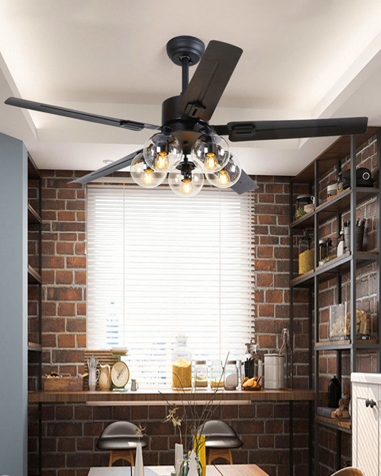 Ventilateur Plafonnier Éclat Verre Noir