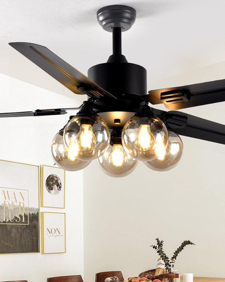 Ventilateur Plafonnier Éclat Verre Noir
