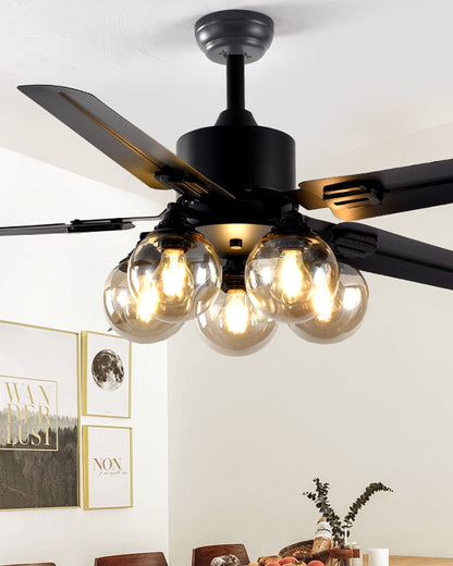 Ventilateur Plafonnier Éclat Verre Noir