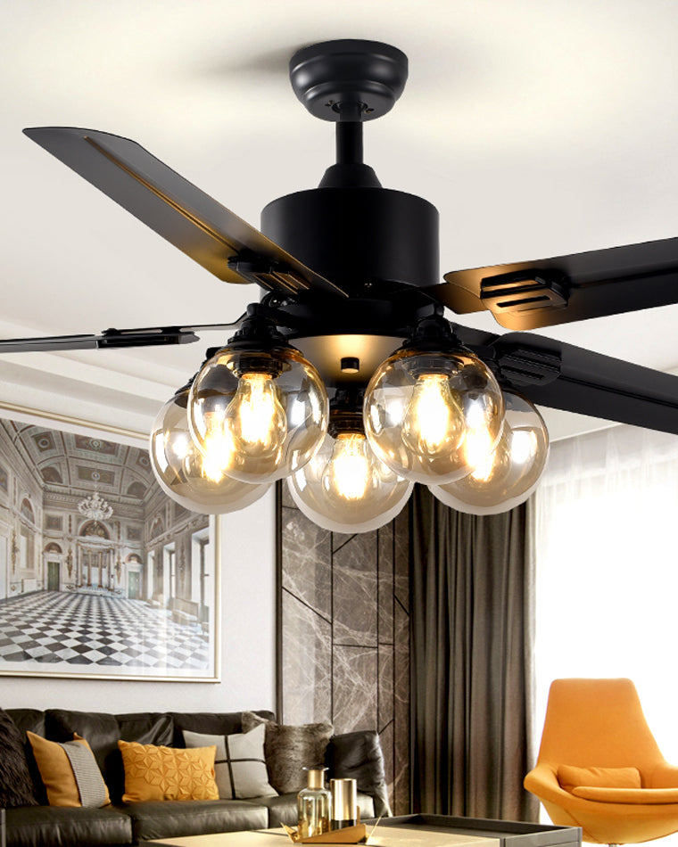 Ventilateur Plafonnier Éclat Verre Noir