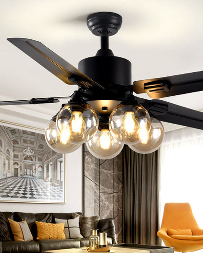 Ventilateur Plafonnier Éclat Verre Noir