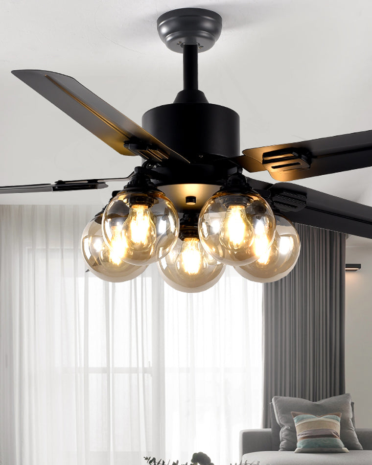 Ventilateur Plafonnier Éclat Verre Noir