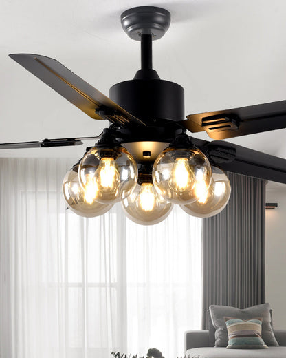Ventilateur Plafonnier Éclat Verre Noir