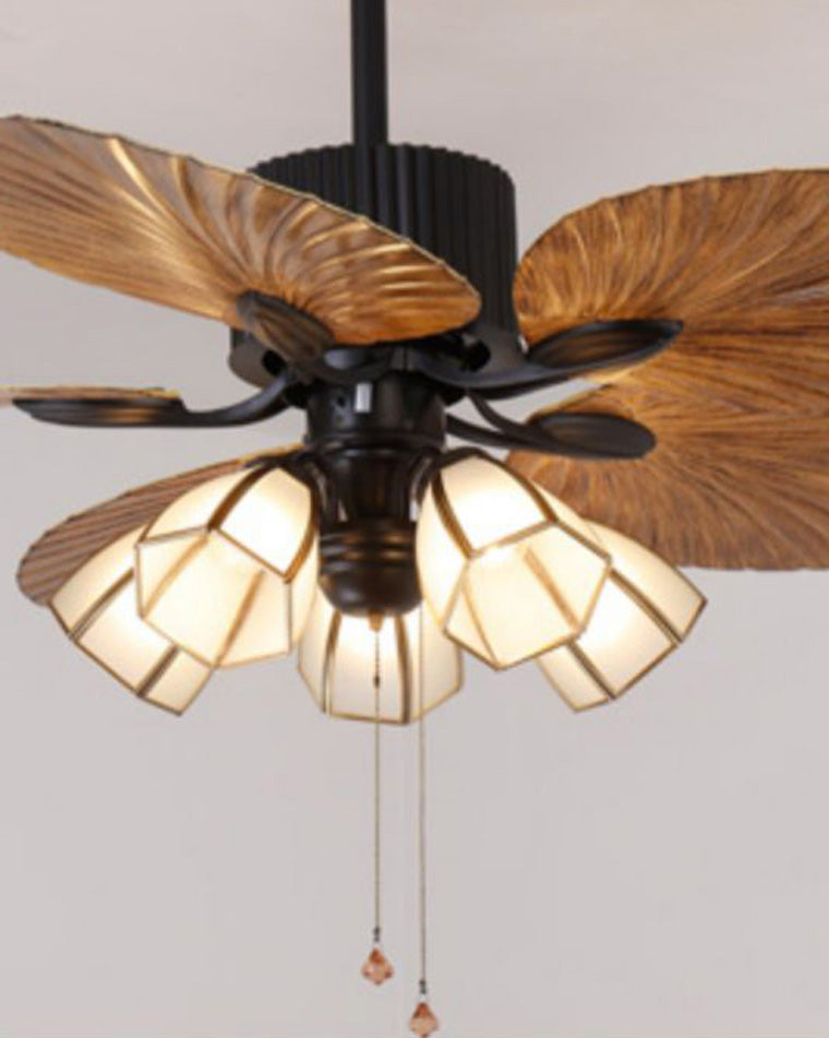 Ventilateur Plafonnier Palmier Doré