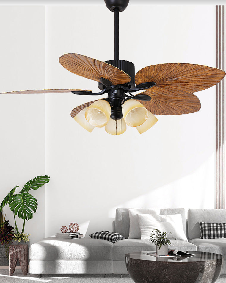 Ventilateur Plafonnier Palmier Doré