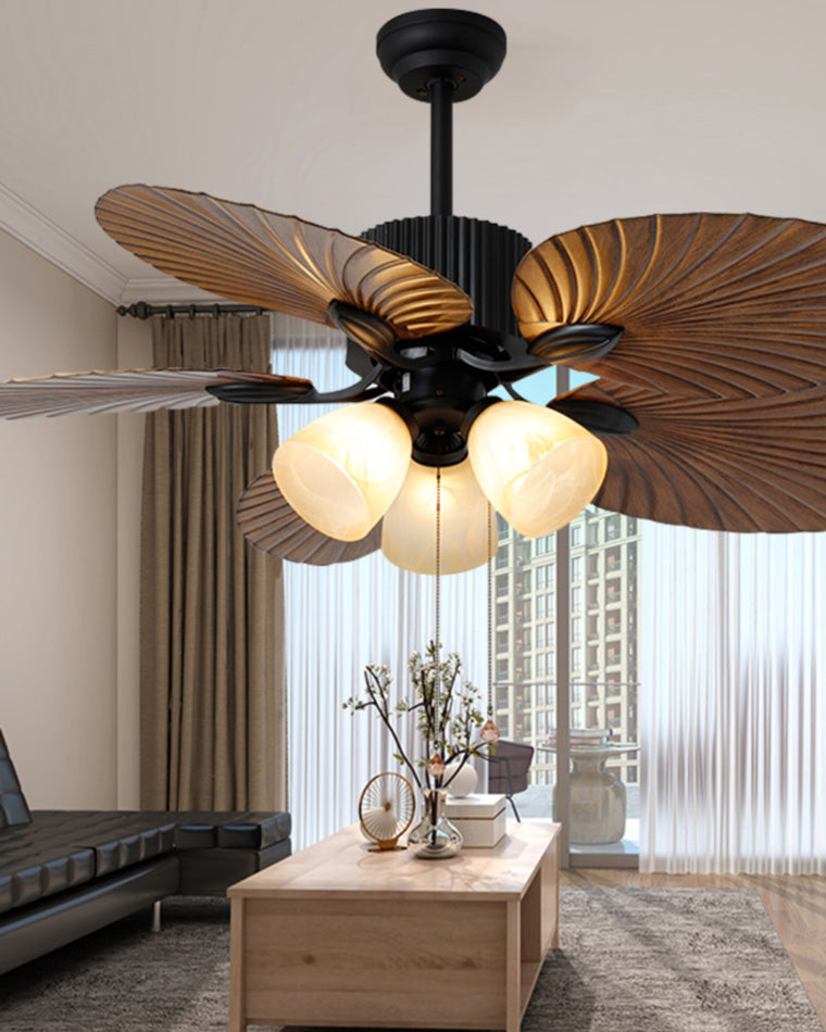 Ventilateur Plafonnier Palmier Doré